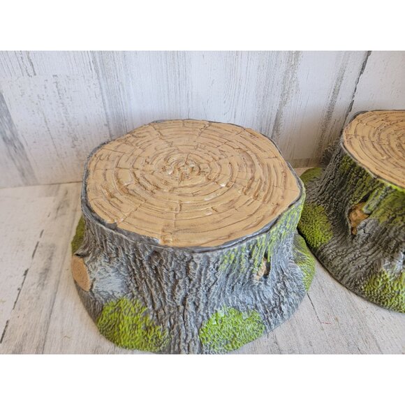 Platform tree stump moss woods plastic set home decor - Picture 3 of 9